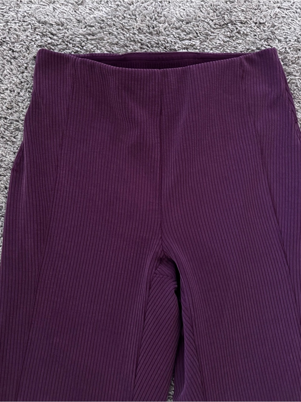 lululemon Ribbed Flare Leggings in Burgundy - Picture 2 of 13
